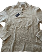 NWT Johnnie O Brevard Light Gray 1/3 Button Up Pullover M