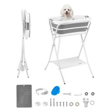 VEVOR Dog Bathtub Elevated Pet Bath Tub 2 in 1 Collapsible for Small Pet Cat