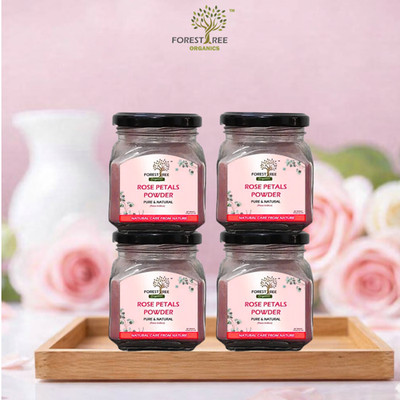 Forestree Organic Rose Petal Powder - Natural Face Pack & Skin Care Powder 100g