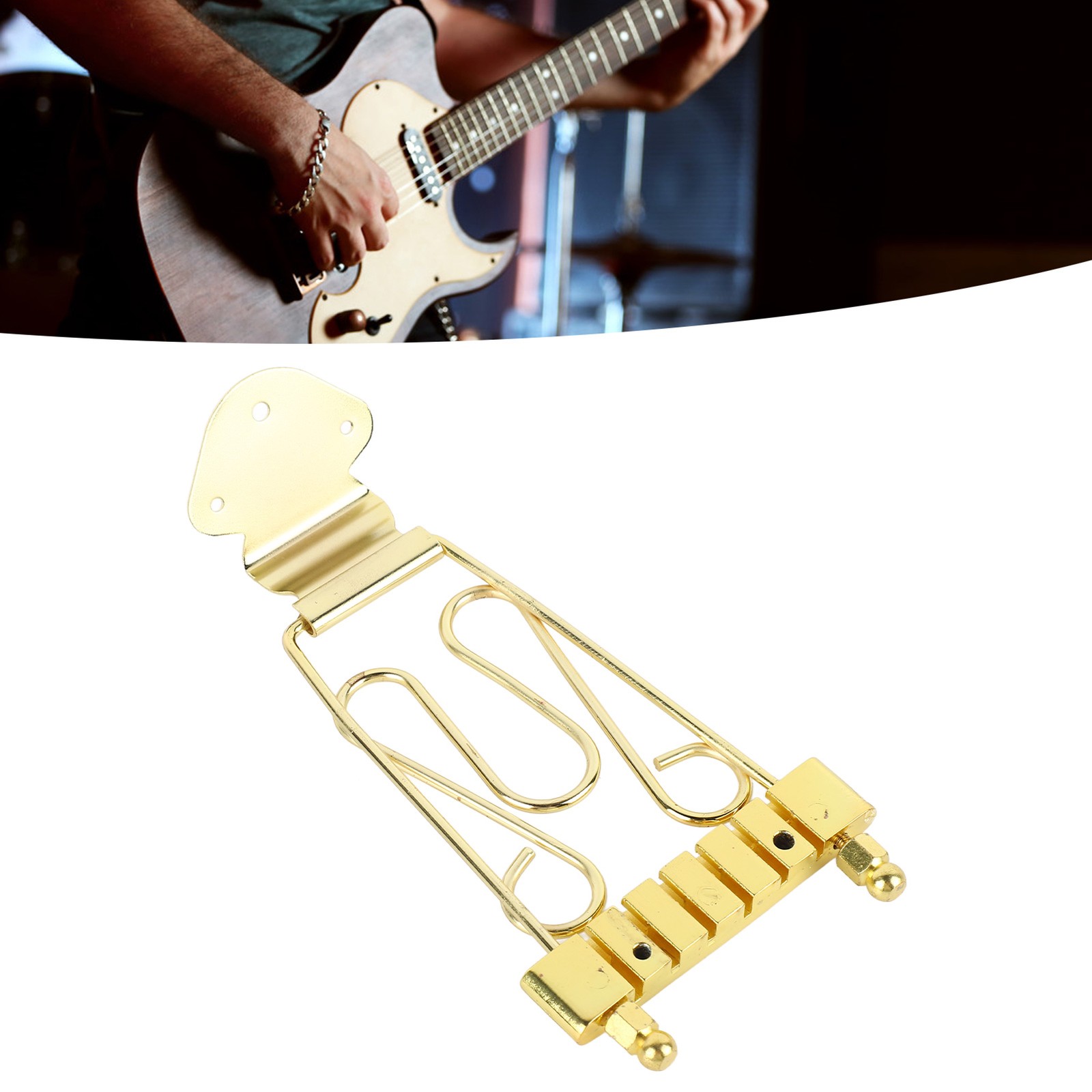 Bass Bridge Tailpiece Zinc Alloy 6 String Electric Bass Bridge Tailpiece Gold