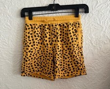 Stella McCartney Kids Organic Cotton Fleece Shorts Cheetah Dots Yellow Black 10