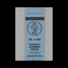 Matchbook Cover Carlsons Alignment Service Bear Alignment Philadelphia Pa Matchbook Cover Carlsons Alignment Service Bear Alignment Philadelphia Pa