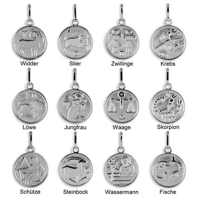 Sternzeichen Anhänger 925 Silber Damen Herren Kinder - Panzerkette - Echtschmuck