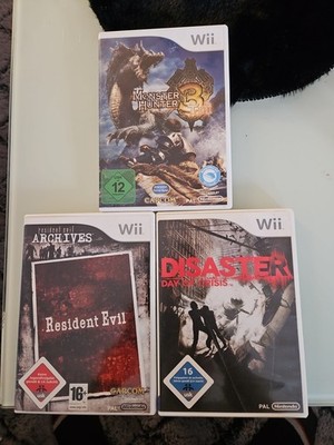 Resident Evil Archives,Monster Hunter, Disaster Day Of Crisis (Nintendo Wii)