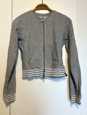 Nike Damen Sweatjacke Grau XS mit Reißverschluss Just Do It | Vintage