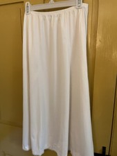 Vtg White Vanity Fair, Lace Trim, Half Maxi Flared SLIP 27" Long, Sz. Med SS