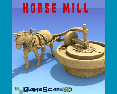 Horse Grain Mill - 28mm/32mm -Gamescape3D