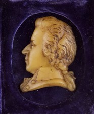Wolfgang Amadeus Mozart Rare Bust-length Wax Portrait Of Mozart In Relief