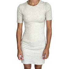 Reformation Kendy Dress Women XS Gray Heathered Ribbed Mini Bodycon Stretchy