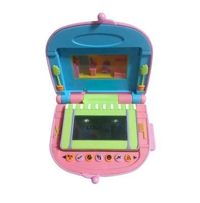 Pixel Chix Love 2 Shop Mall Pet Salon Flip Screen 2005 Purple Purse Handheld Toy