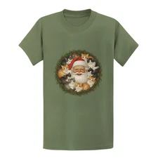 Santa Kittens Christmas T-Shirt - Retro Style 90s Cat Lover Xmas Gift Tee