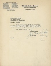 Joe McCarthy-1953 TLS on USS Letterhead