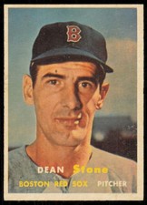 1957 TOPPS DEAN STONE BOSTON RED SOX #381  EX-EX+