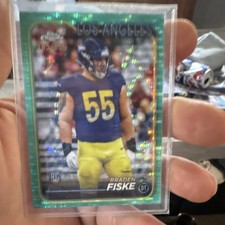 Topps 2024 Chrome Braden Fiske Rookie Teal Refractor #273 Rams Card