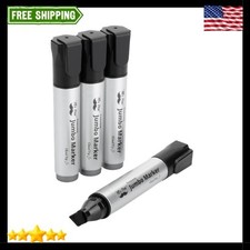 Jumbo Permanent Markers, 4 Pack, Chisel Tip, Black - Thick, Wide Tip, Large Size