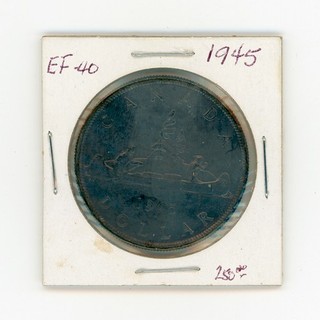 Canada 1945 $1 Silver Dollar King George VI