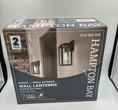 Hampton Bay Hurley Matte Black Outdoor 1-Light Wall Lantern Sconce