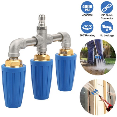 #ad Triple Turbo Pressure Washer Nozzle 360° Rotating 4000 PSI 1 4quot; Quick Connector $29.22