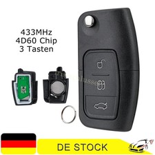 433MHz Funk Schlüssel für Ford Focus 2005 2006 2007 2008 2009 2010 + 4D60 Chip