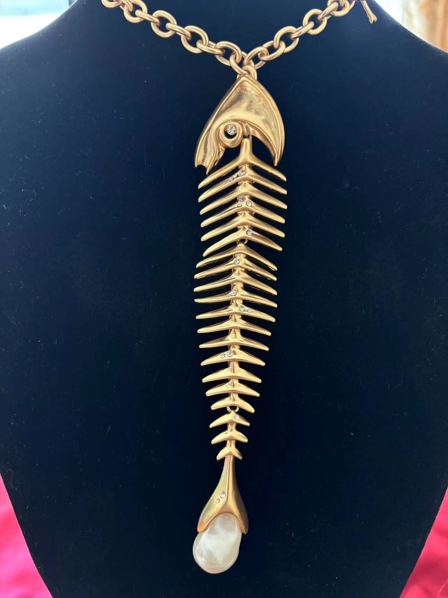 Schiaparelli Fish Bone Necklace NEW | eBay