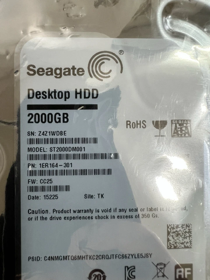 New Seagate ST2000DM001 2TB 7200RPM 64MB 3.5" SATA HDD | Desktop Drive | - Image 2 of 2