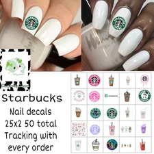 Starbucks Waterslide Decals Finger Nail, Instructions (set of 50) KC