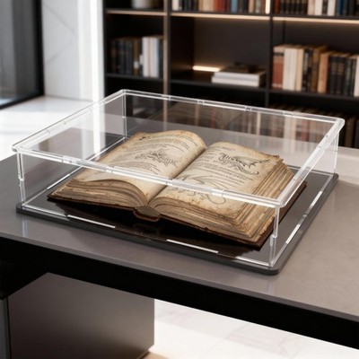 HOPEME Book Display Case Clear Book Protector Case, Acrylic Display Cover Cas...