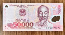 Viet Nam 50.000 Dong 2023 Polymer SOLID 7 - 777777 UNC ( 3 )