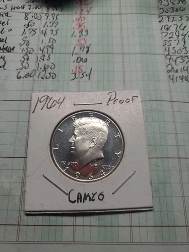 1964 Kennedy Half Dollar Cameo Superb Gem Proof 90% Silver