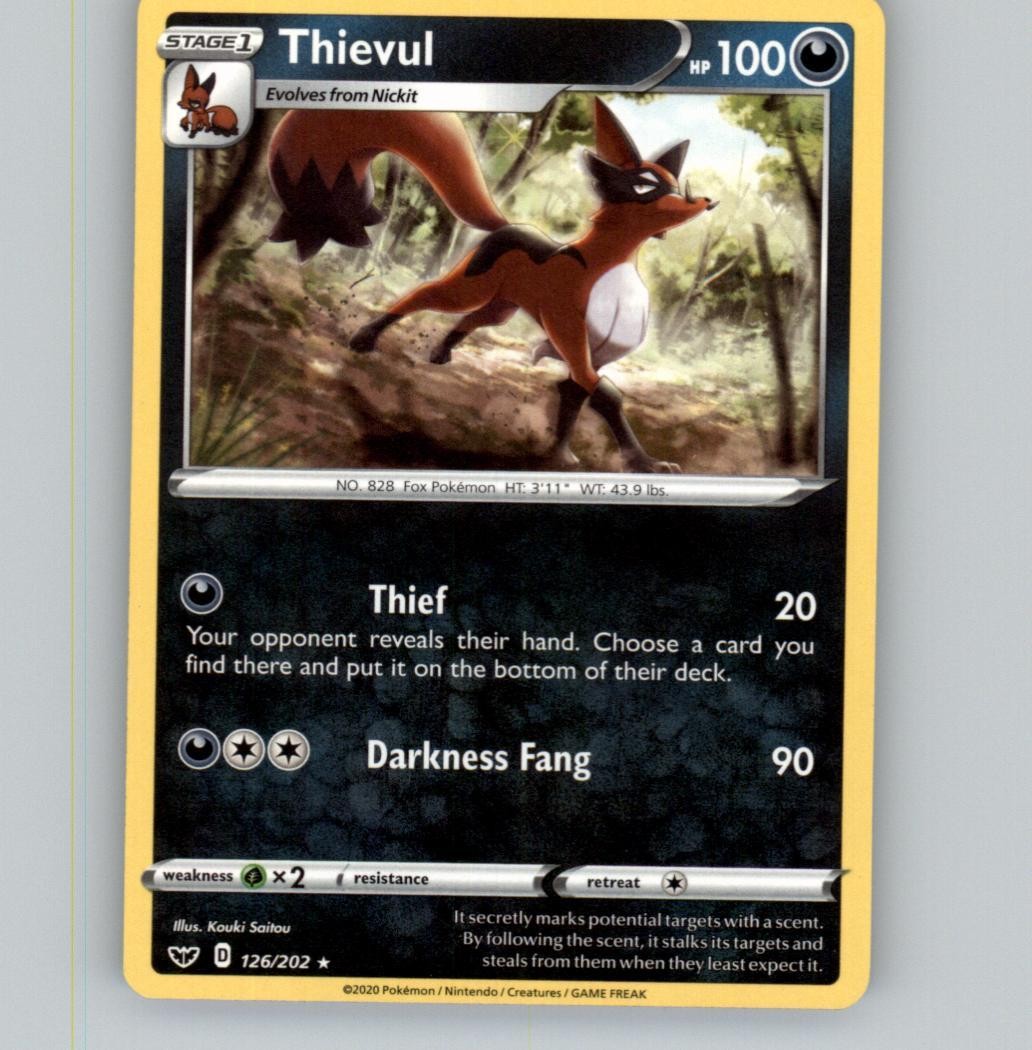 THIEVUL SWSH01: Sword & Shield Base Set #126/202 Thievul