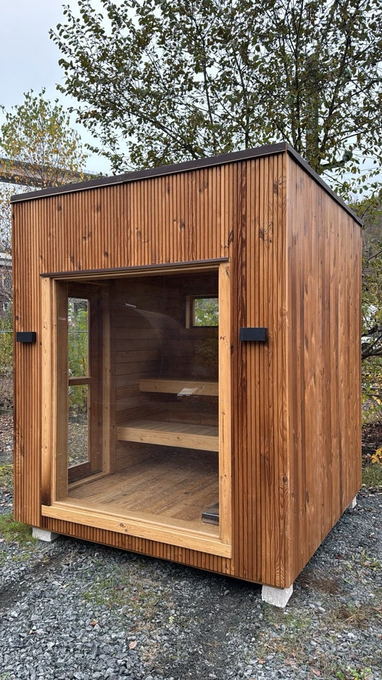 Sauna CUB 2,3x2,3х2,7 m aus Thermoholz mit Dämmung - Bild 3 von 4