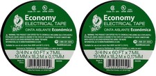 Brand Economy Electrical Tape, 3/4-inch by 60 Feet, Single Roll, Black 2 Pack