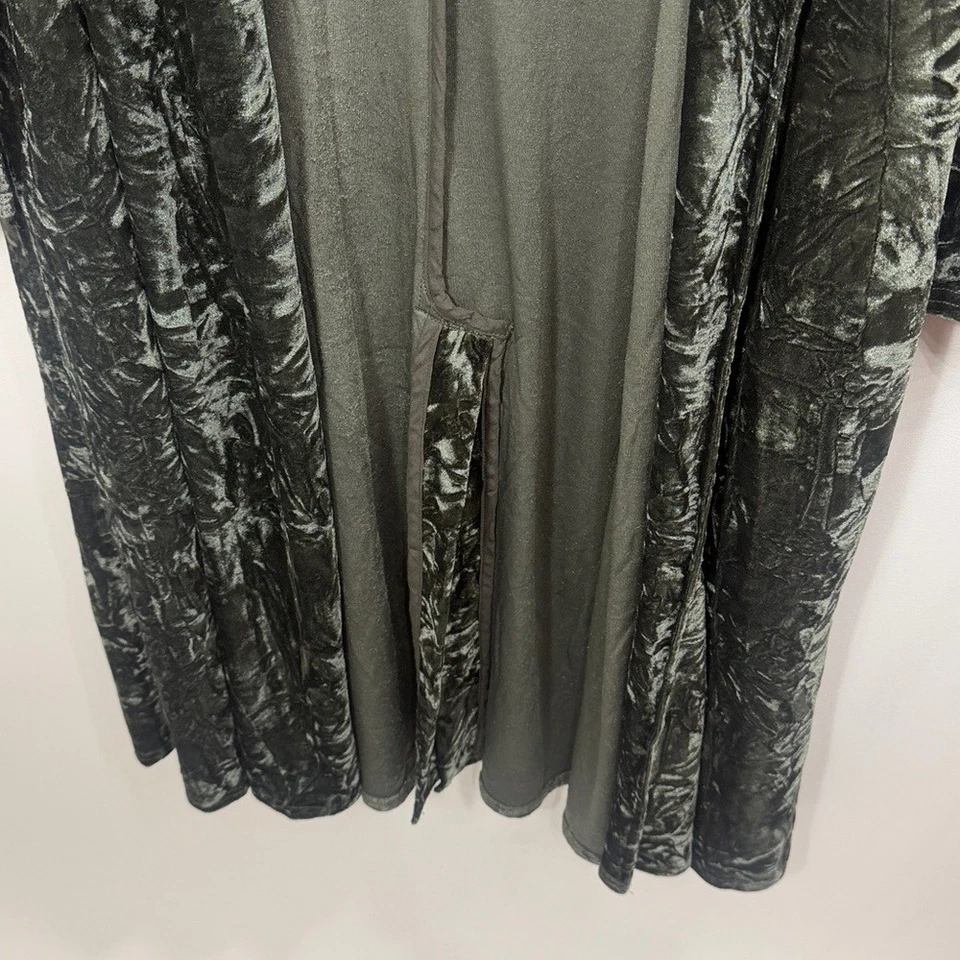 Natural Life Lennon Long Velvet Duster Cardigan Green size L/XL - Image 4 of 4