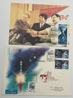 2x Startbeleg Sojus TM 11 Baikonur 2.12.90 Space