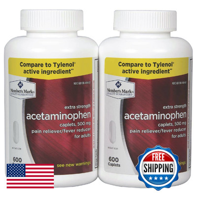 Member's Mark Acetaminophen 500mg, Pain Reliever, Fever Reducer, 1200 Caplets