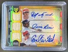 2024 Triple Threads Carlton Fisk Carl Yastrzemski Jim Rice Relic Auto Gold #/9