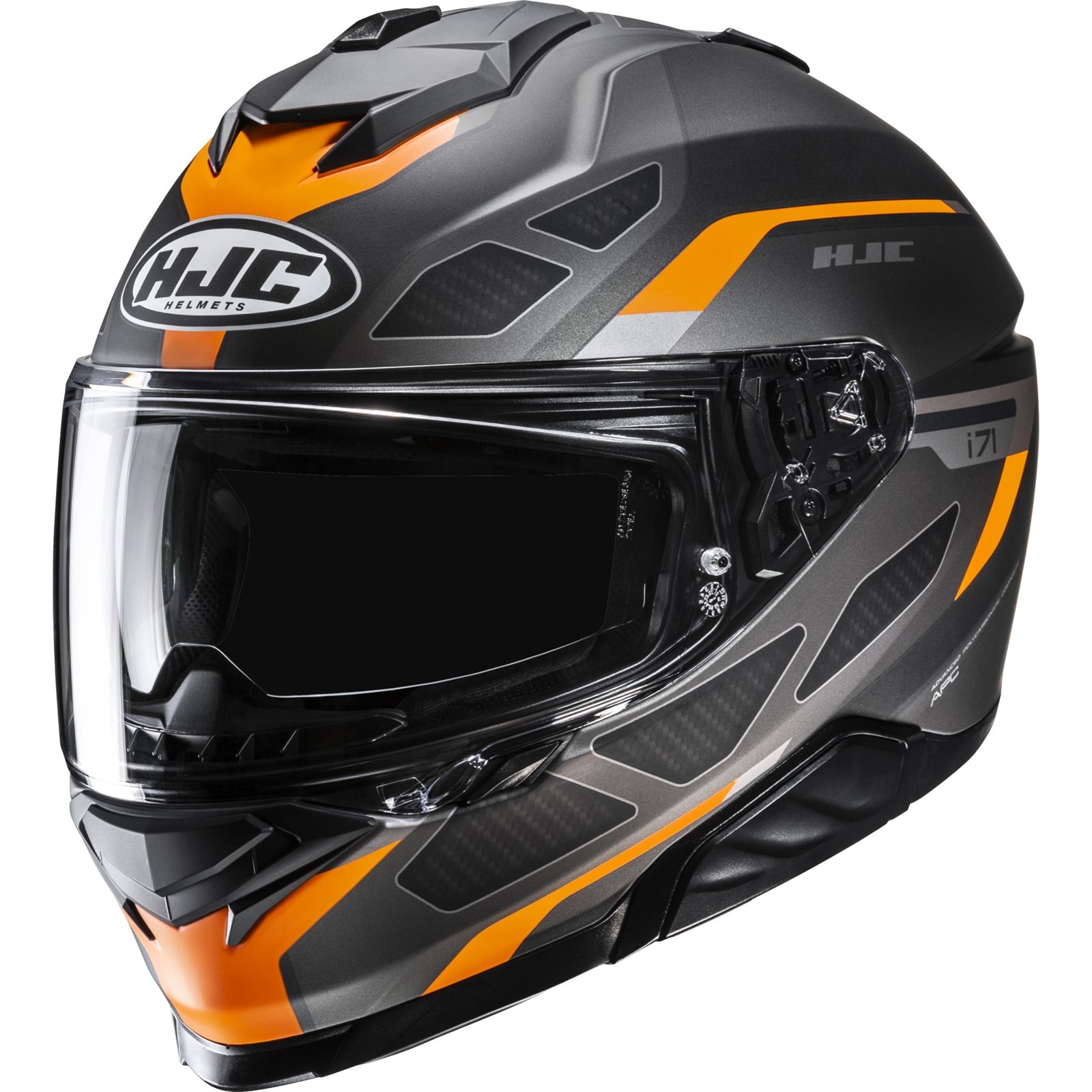 Motorcycle Helmet L - HJC I71 Zest Integral Helmet Black-Orange Matte