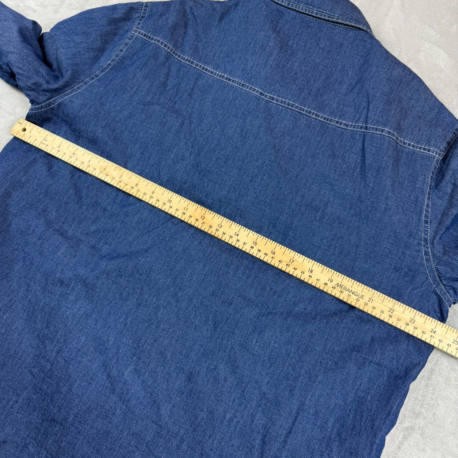 MOS MOSH Gallery Garry Sky Jacket XL Denim Quilted Lined Shacket Casual Designer - product detail image 5