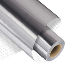 Brushed Silver Permanent Adhesive Vinyl Roll - 12" x 15 FT Premium