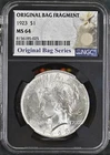 1923 Peace Dollar NGC MS64 w/ Original Mint Bag Fragment Blast White Silver $1