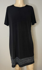 Michael Kors Black dress L event cocktail party office shift short sleeve