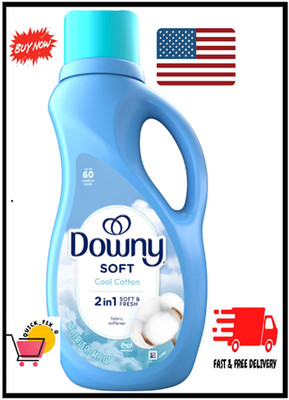 Downy Liquid Laundry Fabric Softener, Cool Cotton Scent, 44 oz, 60 Loads