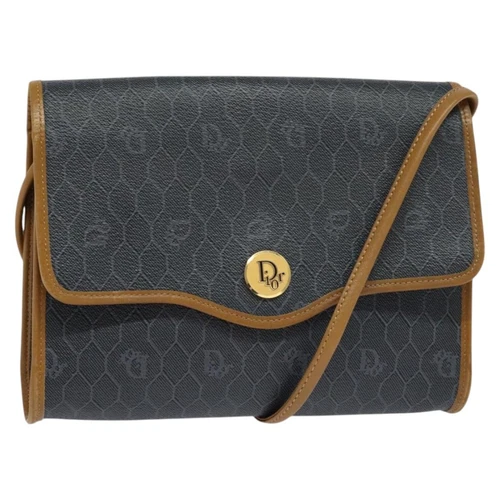 Sac bandoulière Dior en toile noire nid d'abeille authentique