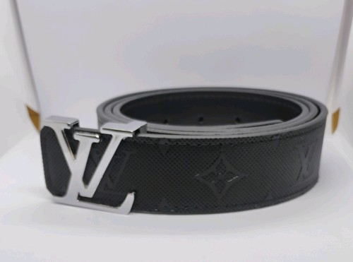 Louis Vuitton Belt  Black  Buckle Logo  Classic Mens 120cm Size 34-38 Waist)