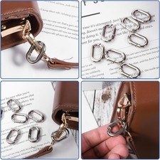 20x Oval Keyring Secure Fastening Metal Spring Snap Hook Clip Bag Accessory Gold
