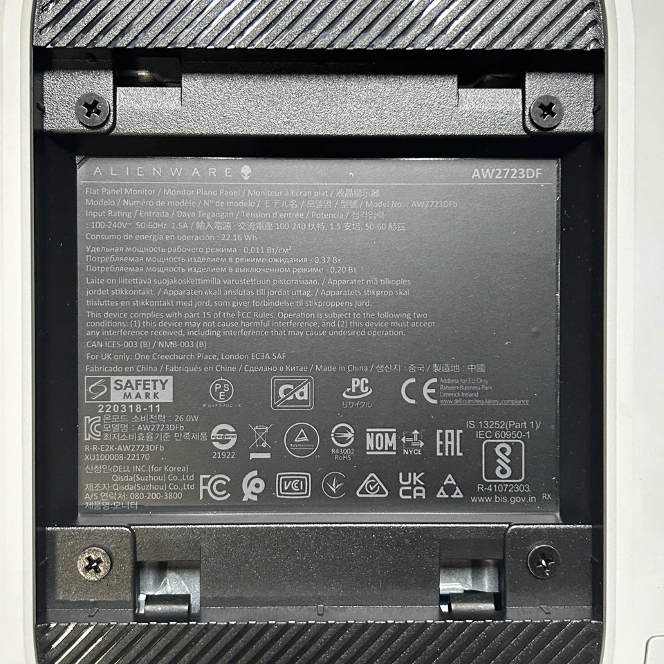 Alienware AW2723DF Gaming Monitor 27" 240Hz Display, Lunar Light - Image 4 of 4