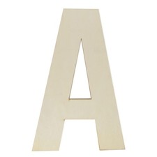 Big Wooden Alphabet Letter A 12 Inch, Unfinished Craft Shape for Wall Decor