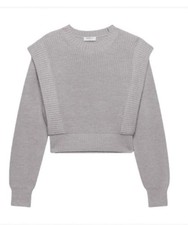 Aritzia Babaton Grazia Sweater 100 Merino Wool Light Gray Size XXS 2XS