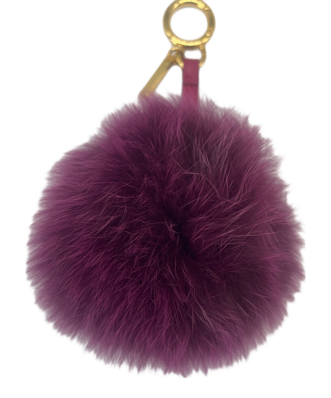 FENDI Bag Charm Key Holder Strap Pom-pom Purple Authentic thumbnail 2