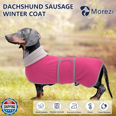 Dachshund Coats Sausage Dog Fleece Coat in Winter Miniature
